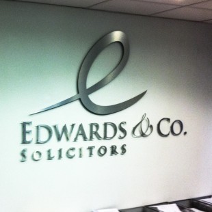 Edwards&Co internal reception signage