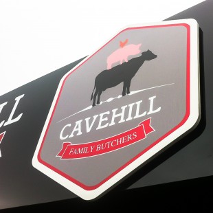 cavehill butcher extsign raised foamex logo